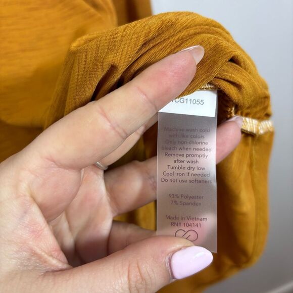 CALIA Women's Tissue Texture Long Sleeve Golf Crew NEW Size XL Golden Warmth - Picture 9 of 15